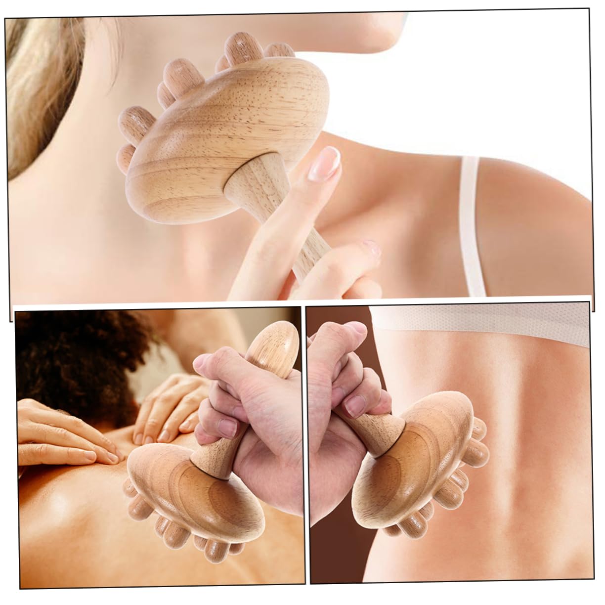 Peines de Masaje que Alivian Dolores de Cabeza de Madera Cuero Cabelludo 2piezas Diseño Delicado y Práctico Textura Suave para Uso Diario