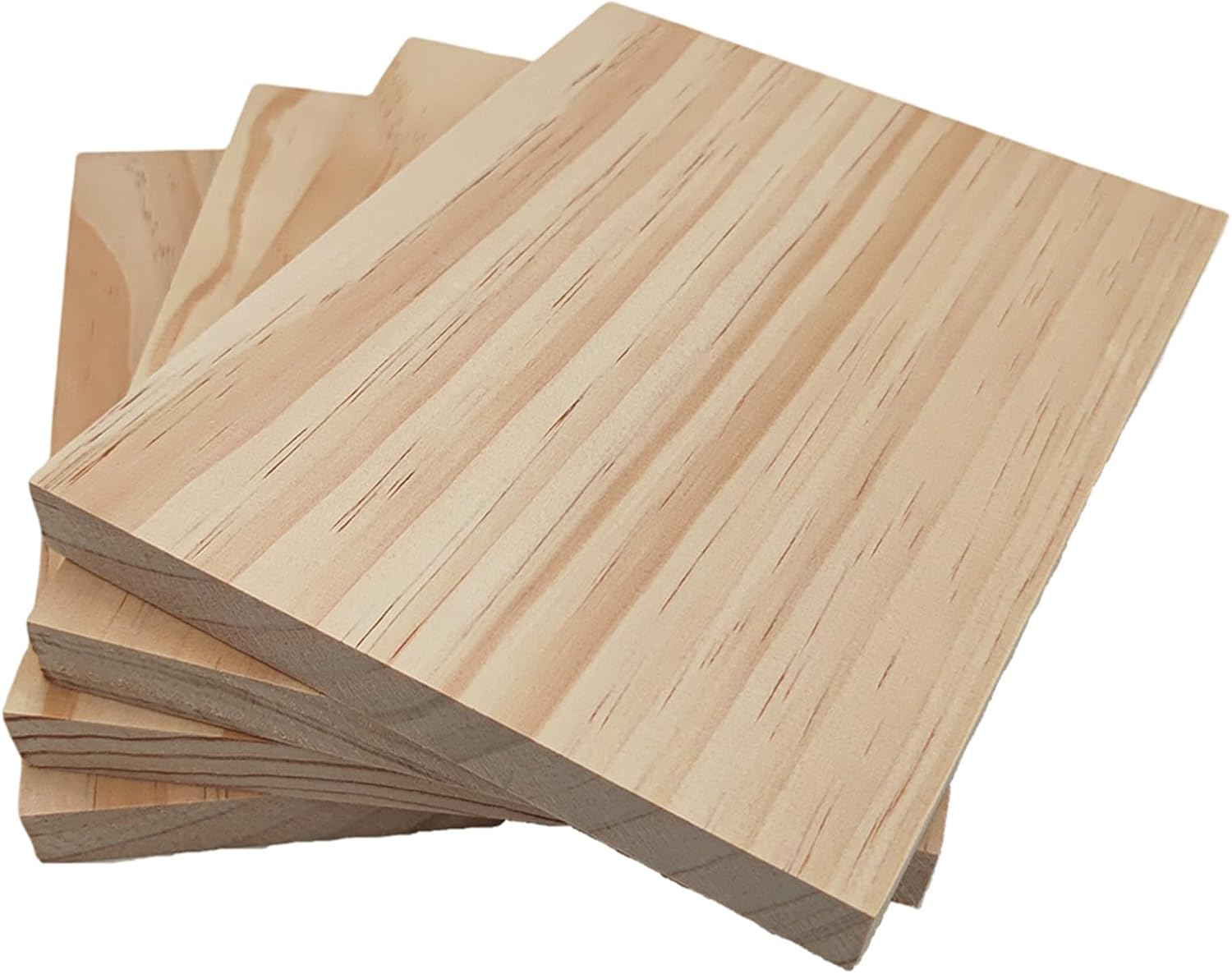 4PCS Rectangle Wood Boards Unfinished Wood Blocks for Crafting, 8x6x0.6in Blank Whittling Wooden Blocks for Wood Carving,Painting & Burning