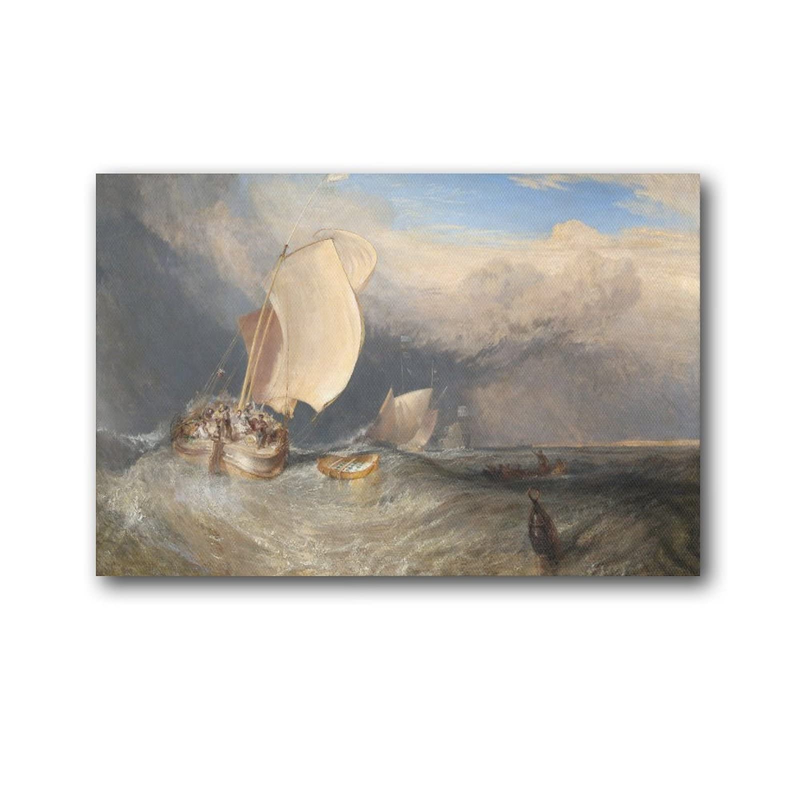 Fishing Boats with Hucksters by J. M. W. Turner Poster Posters Art Print Wall Photo Paint Poster Hanging Picture Family Bedroom Decor Gift 08x12inch(20x30cm)