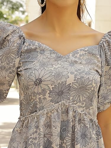 Image of OOMPH! Women's Crepe Fit and Flare Knee-Length Dress