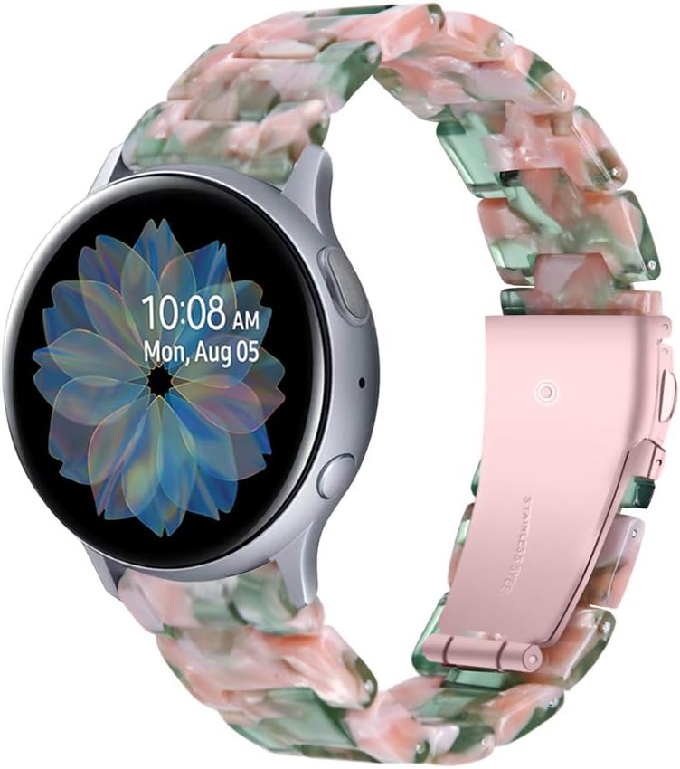 42mm Galaxy Watch Strap, 20mm Quick Release Resin Replacement Band Metal Clasp Bracelet Compatible for Galaxy Watch 3 41mm/Watch 42mm/Galaxy Watch Active 40mm/Active2 40mm 44mm/Gear S2 (A03)