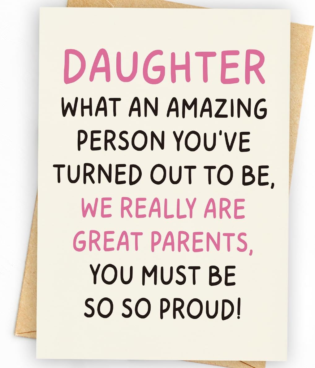 WowBefun Daughter Birthday Card | Birthday Card for Daughter | Birthday Card Daughter | Daughter Birthday Card from Mom & Dad & Parents | Funny & Happy Birthday Card & Gifts for Adult Daughter