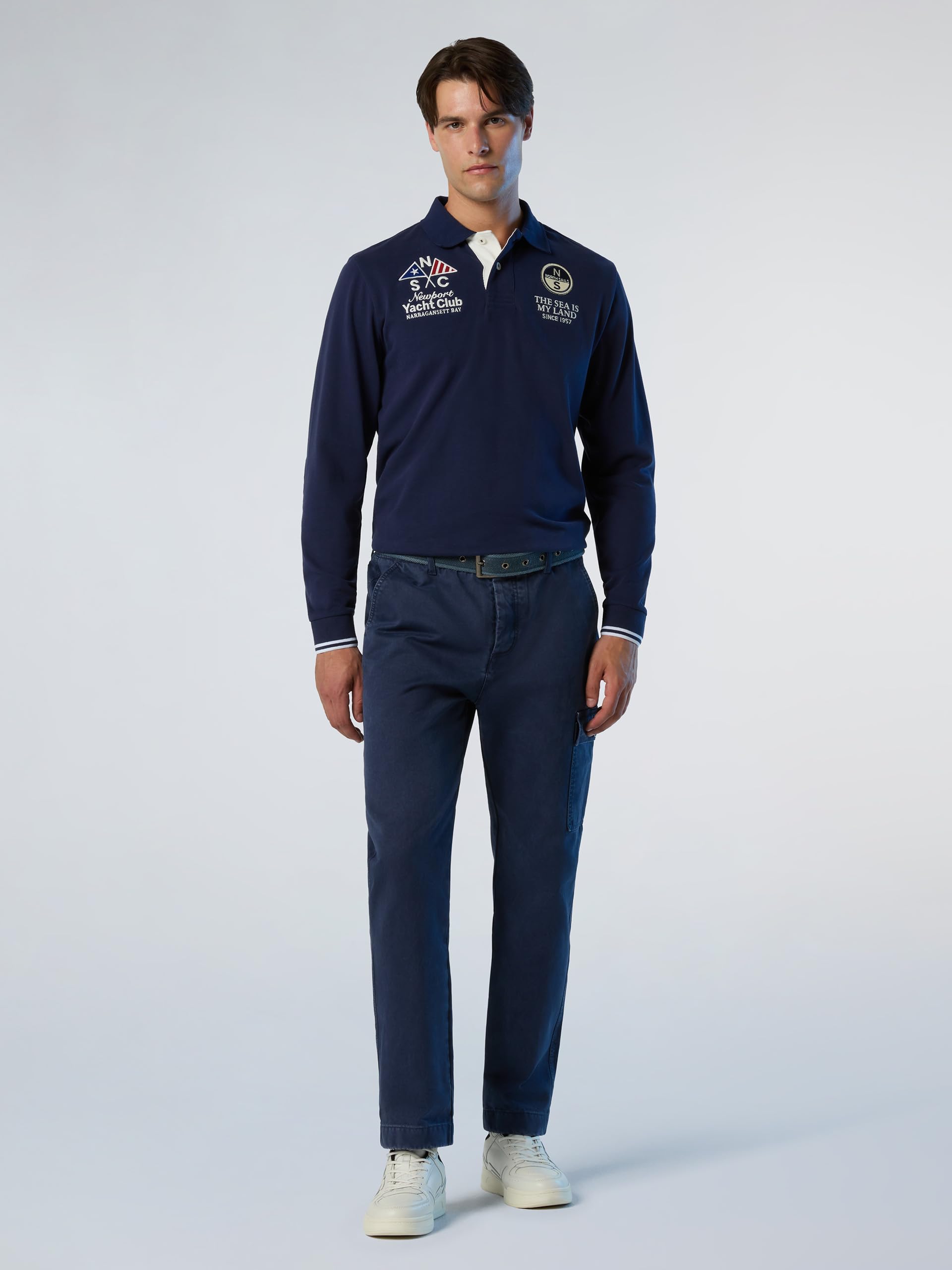 NORTH SAILS Polo Uomo a Maniche Lunghe Archive in Jersey di Cotone Organico