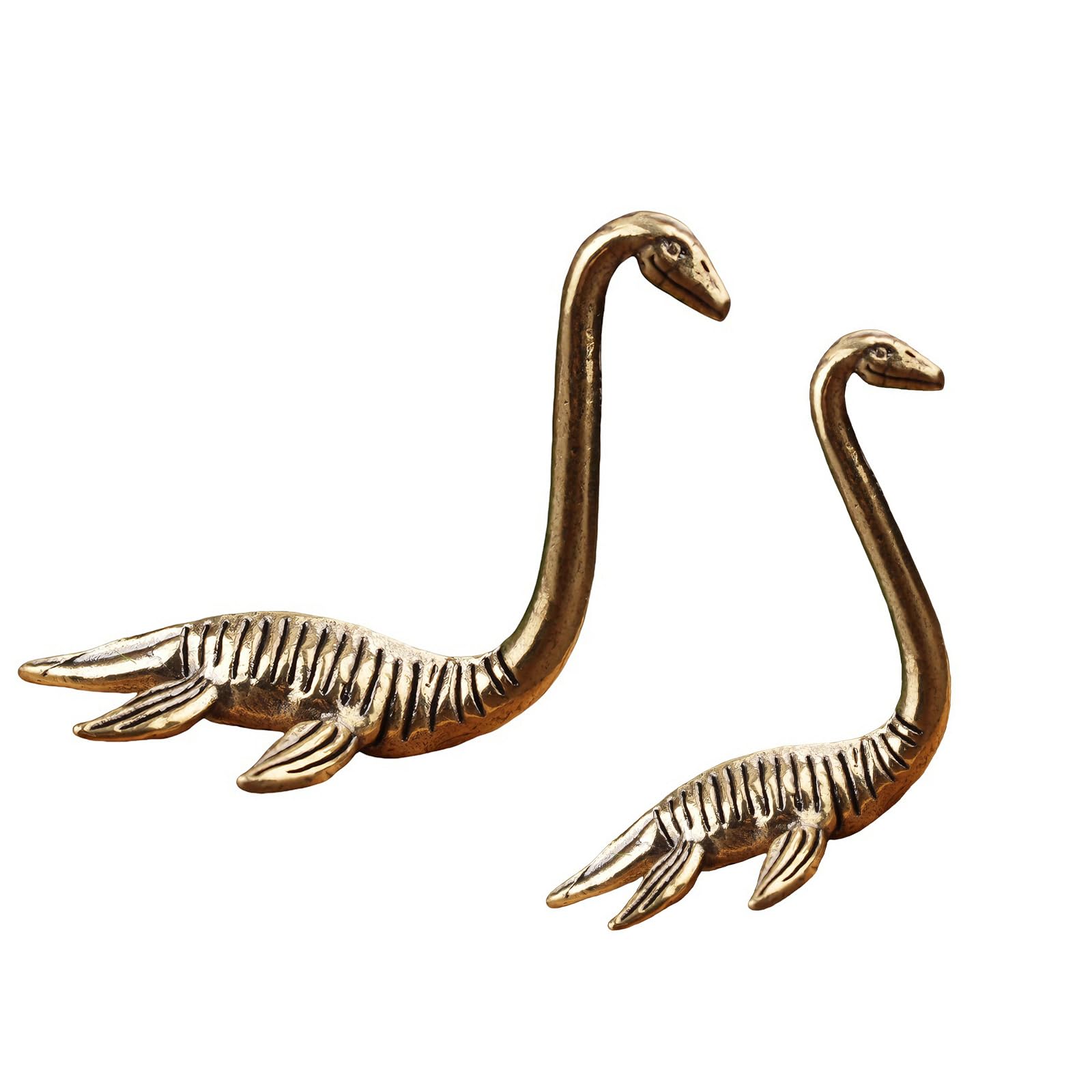 Lerpwige Brass Animal Statues Figurines Retro Nessies Statue Figurines Sculptures Tabletop Centerpieces Home Decors Collectibles Brass Animal Shelf Decors Accent