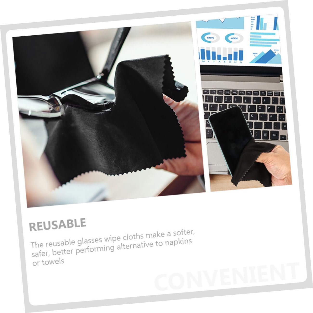 FOMIYES 3 Set Panno Per La Pulizia Degli Occhiali Forniture Corridori Per Tende Pulitore Gioielli Pulisci Gioielli Salviette Per Occhiali Panno Per Pulire Gli Occhiali Cotone 40 Pezzi * 3