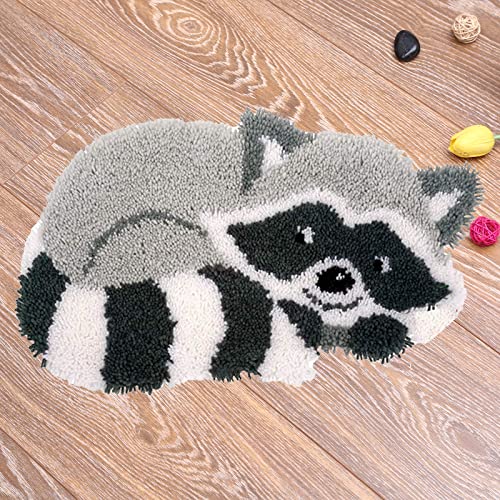 Image of kingsea Latch Hook Kits DIY Crochet Needlework Crafts Color Printed Rug Cover Cushion Carpet, Latch Hook Kits for Adults Teen Home Decoration - 20 inchX 15 inch
