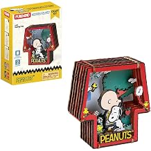 puremind Snoopy Puzzle 3D Wooden Kit - Healing Hug, Peanuts Miniature Scene DIY Craft Model for Adults, Multi-Layer Construction Display Building Set, Collectible Gift for Snoopy Fans and Home Decor