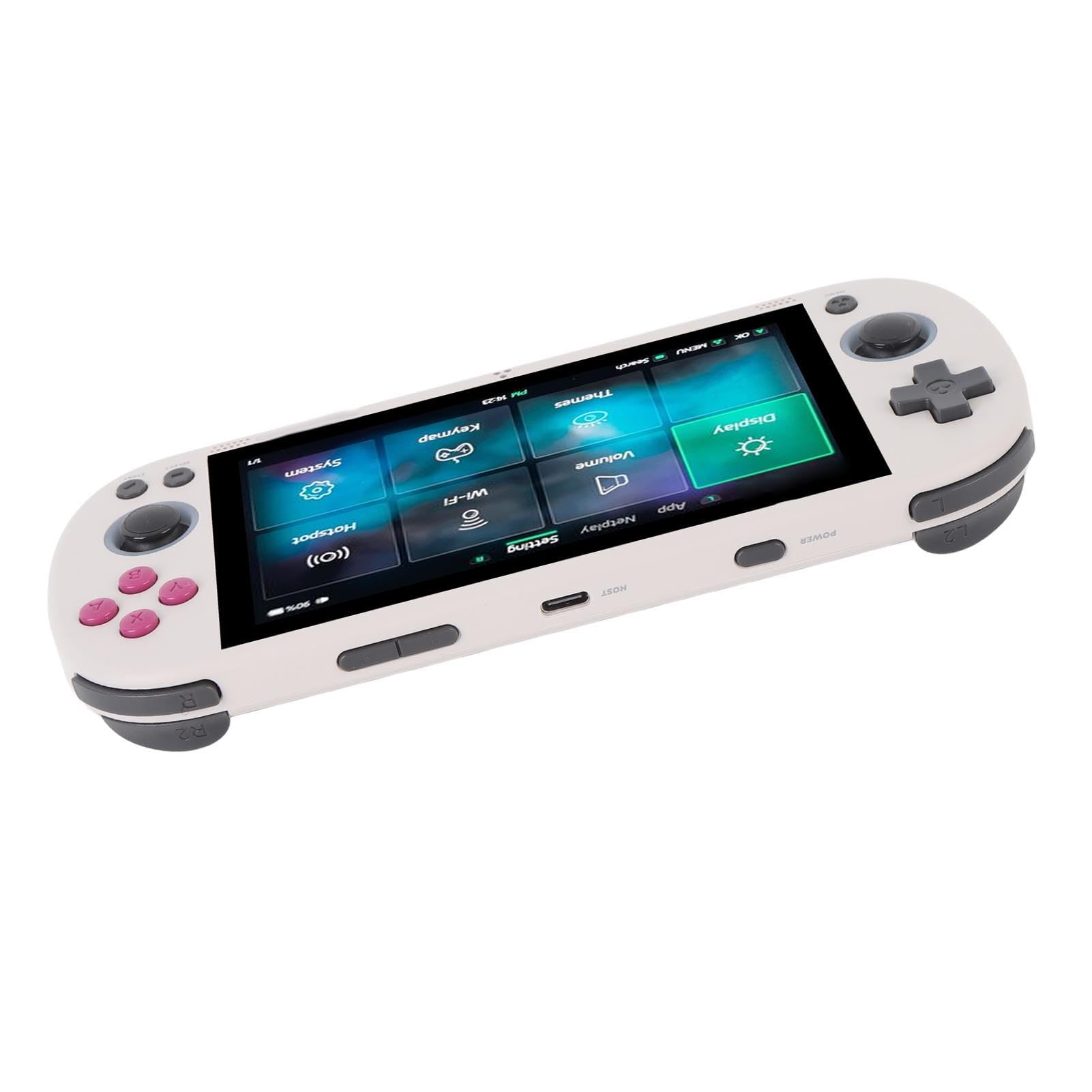 CHICIRIS Console di Gioco retrò Portatile Portatile Schermo IPS da 4,96 Pollici per Un'esperienza di Gioco Classica Supporta 28 Emulatori e Contenuti Multimediali (GRAY)