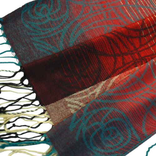 Blancho Pashmina Womens Pa A09 7 Moon Stars Roses Smooth Touch Pashmina3