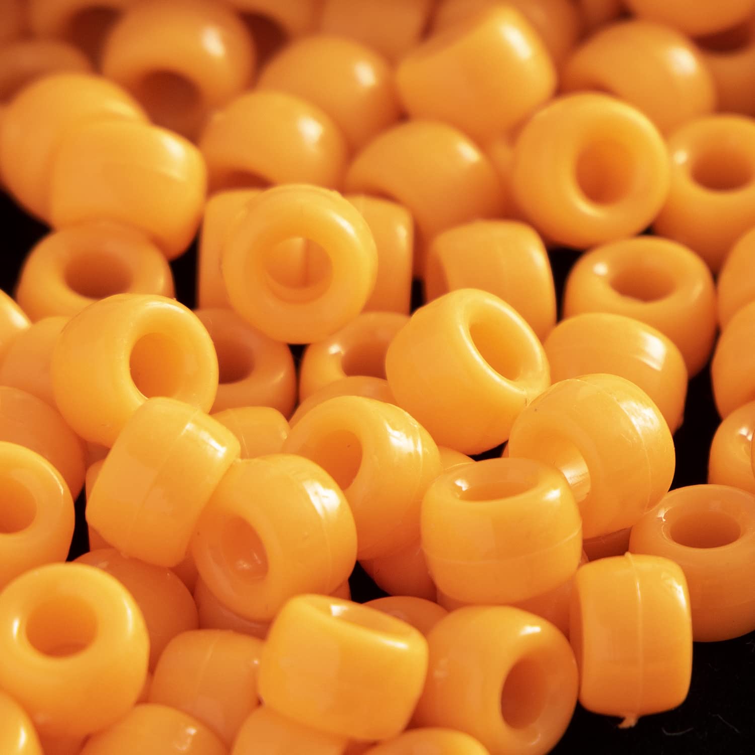 1000 Pcs Acrylic Pony Beads 6x9mm Bulk for Arts Bracelet Necklace Jewelry Making Earring Hair braiding (Orange)