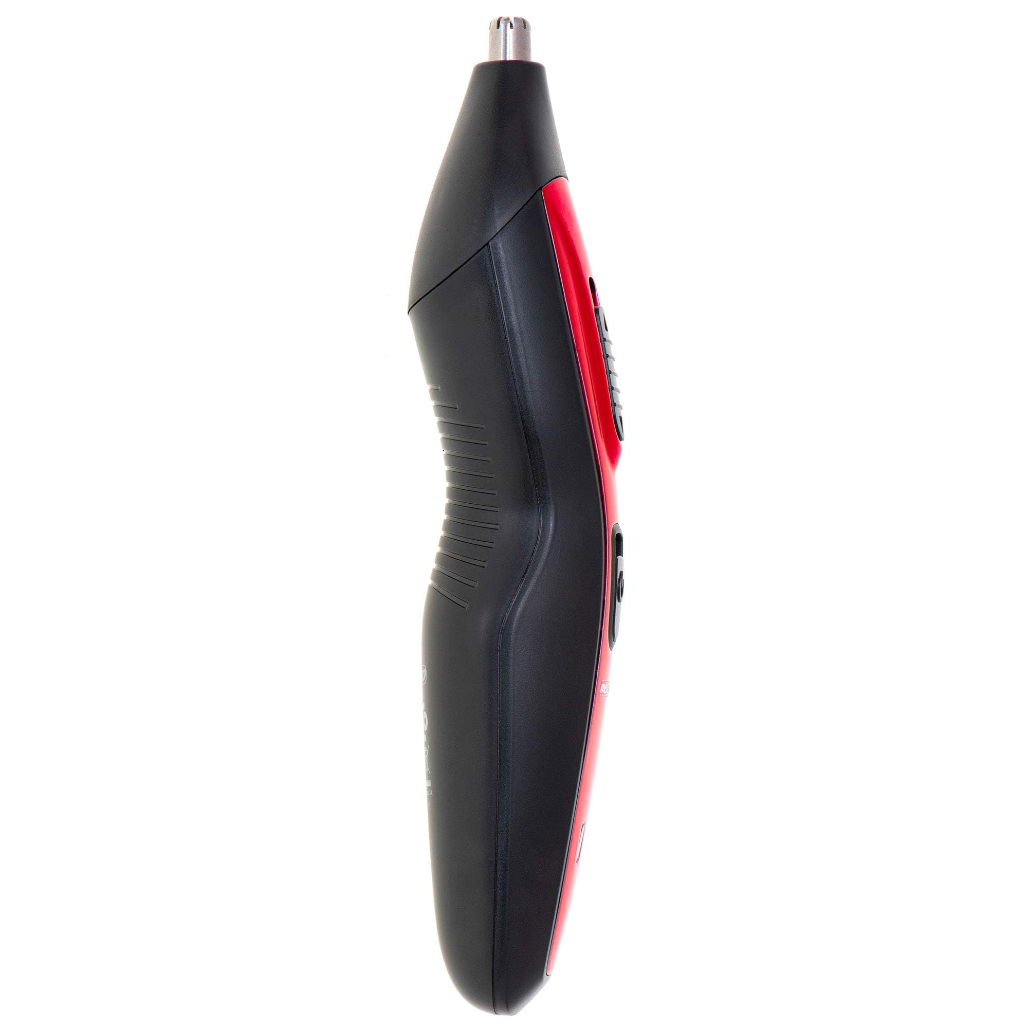 Mesko MS2931 Cortapelos Hombre Maquina de Afeitar Cortar Pelo y Barba, Trimmer 5 Cabezales Acero Inox Intercambiables, 5 Peines Ajuste de Corte, Batería Recargable, Rasuradora, Rojo/Negro