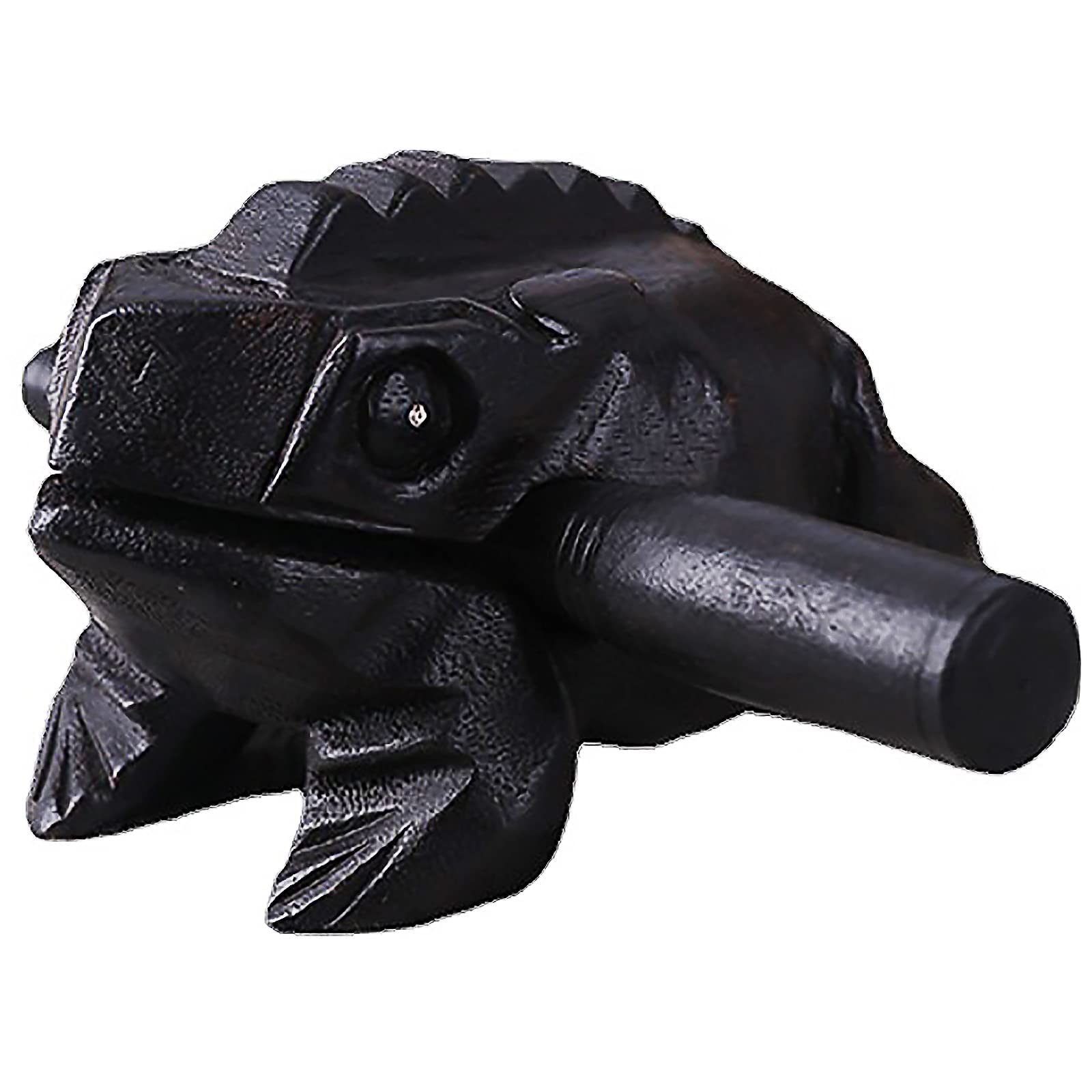 3.5" Wooden Frog Guiro Rasp Instrument - Percussion Musical Tone Block Craft (Black)