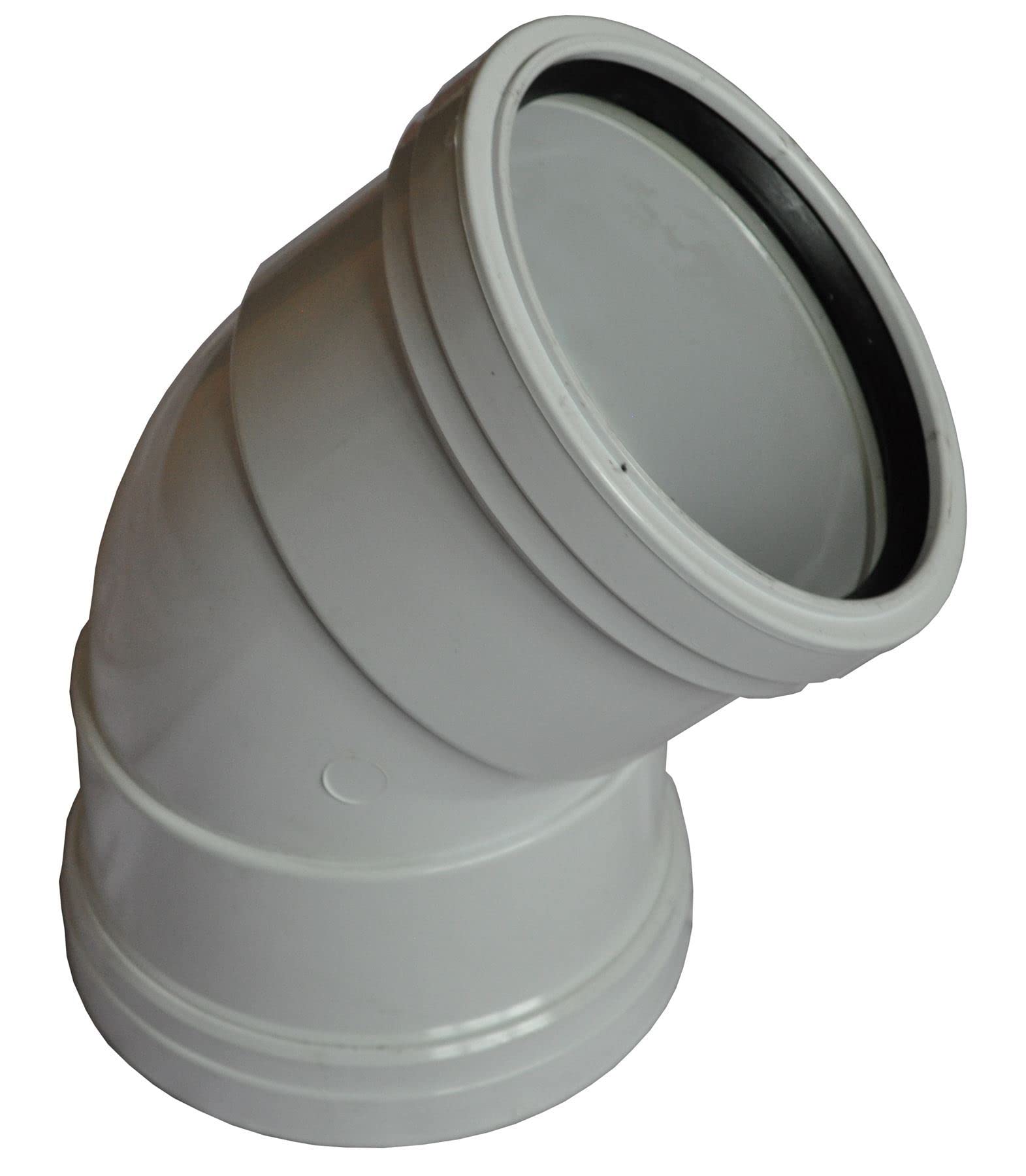 Double Socket Pushfit Soil Pipe 45 Degree Bend - White - Pack of 2