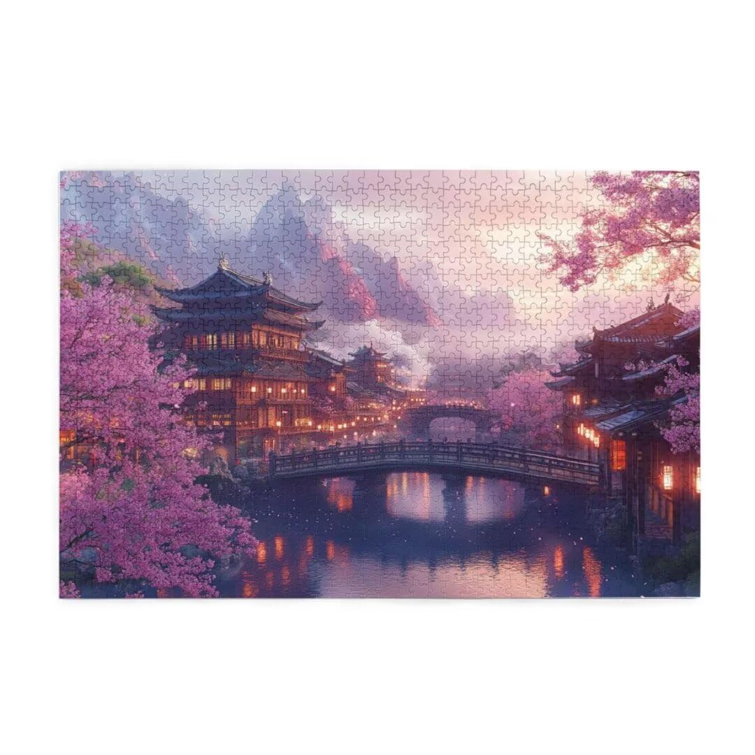 Puzzle dla dorosłych, japońskie puzzle, starożytne budynki, duże wyzwanie dla początkujących, rękodzieło dla dorosłych, z opakowaniem na prezent, dekoracja pokoju, prezenty dla kobiet, 122 x 81 cm