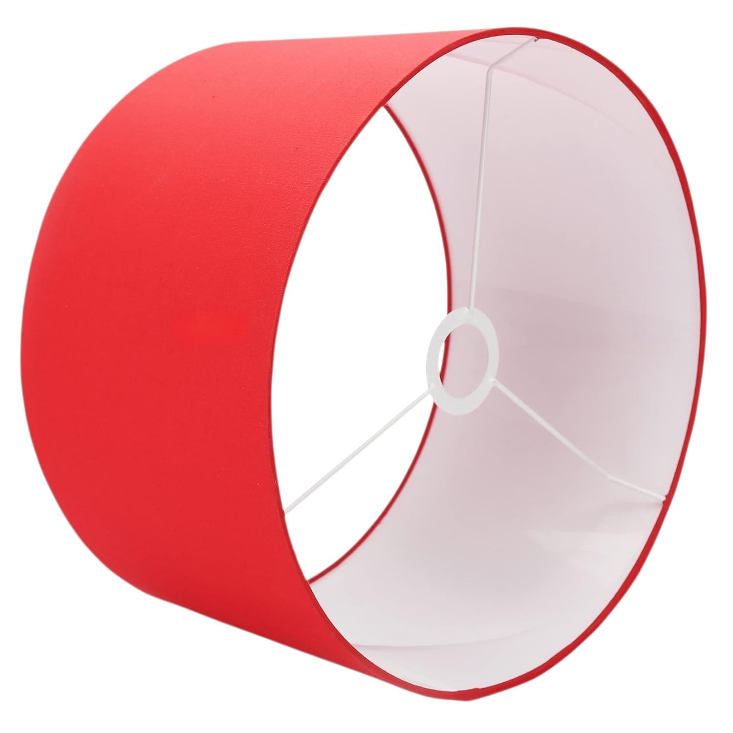 Premium Fabric Drum Lamp Shade | Modern Linen Table & Floor Lamp Cover | E27 Holder Compatible | Elegant Home Decor for Living Room, Bedroom & Office (RED)-image-23