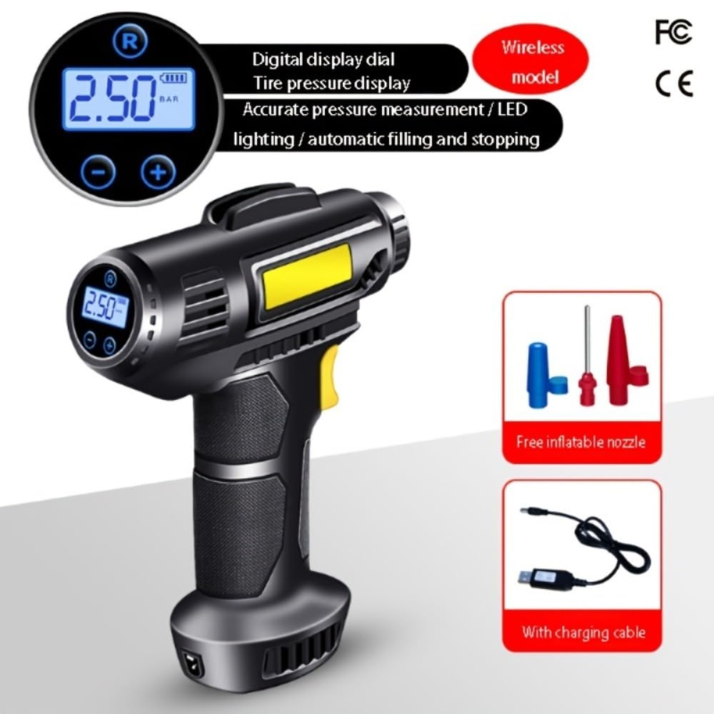 Pompa di gonfiaggio per pneumatici per auto senza fili con display digitale intelligente portatile portatile pompa per bicicletta