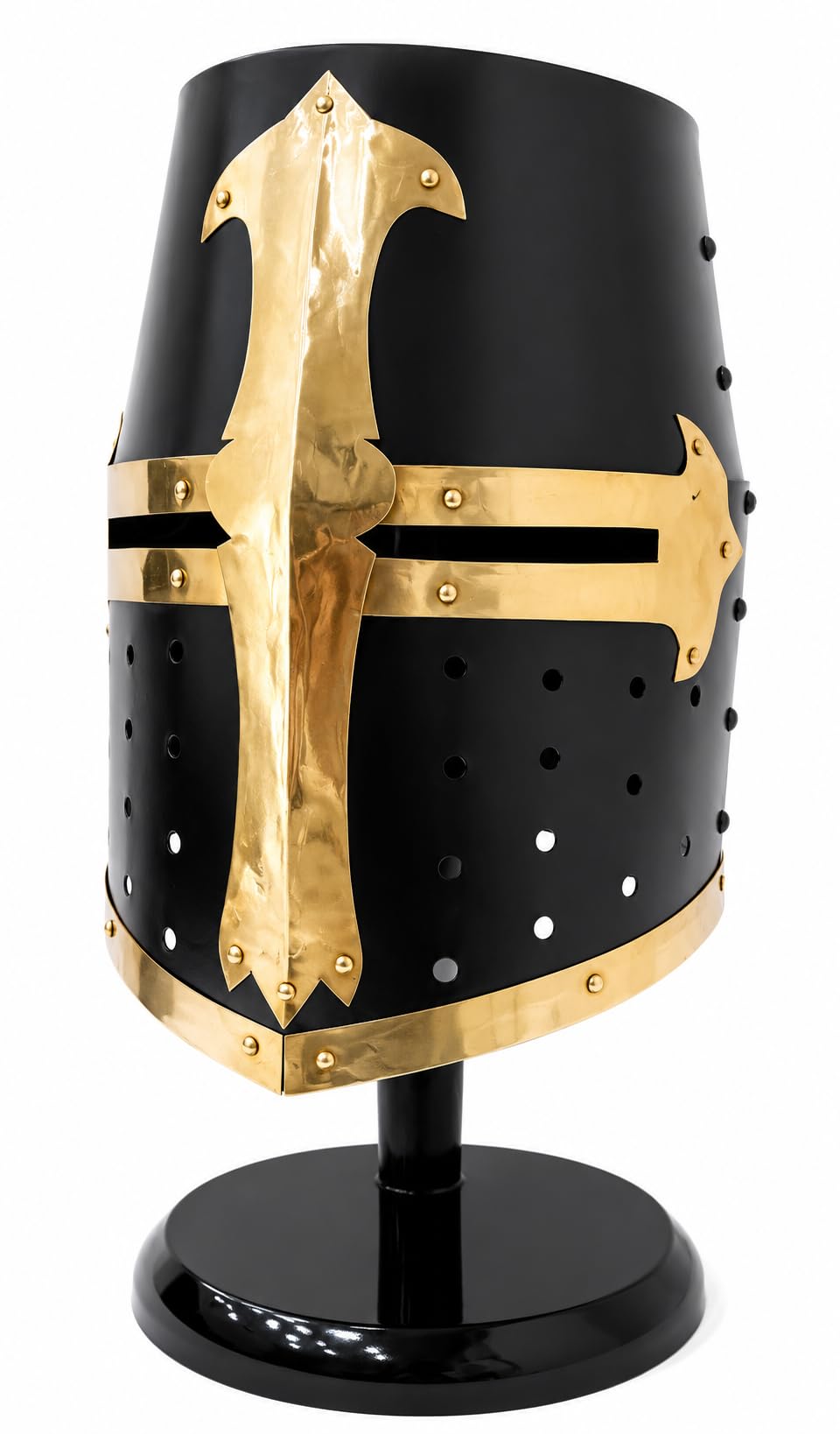 Medieval Halloween Knight Templar Black Crusader Helmet replica