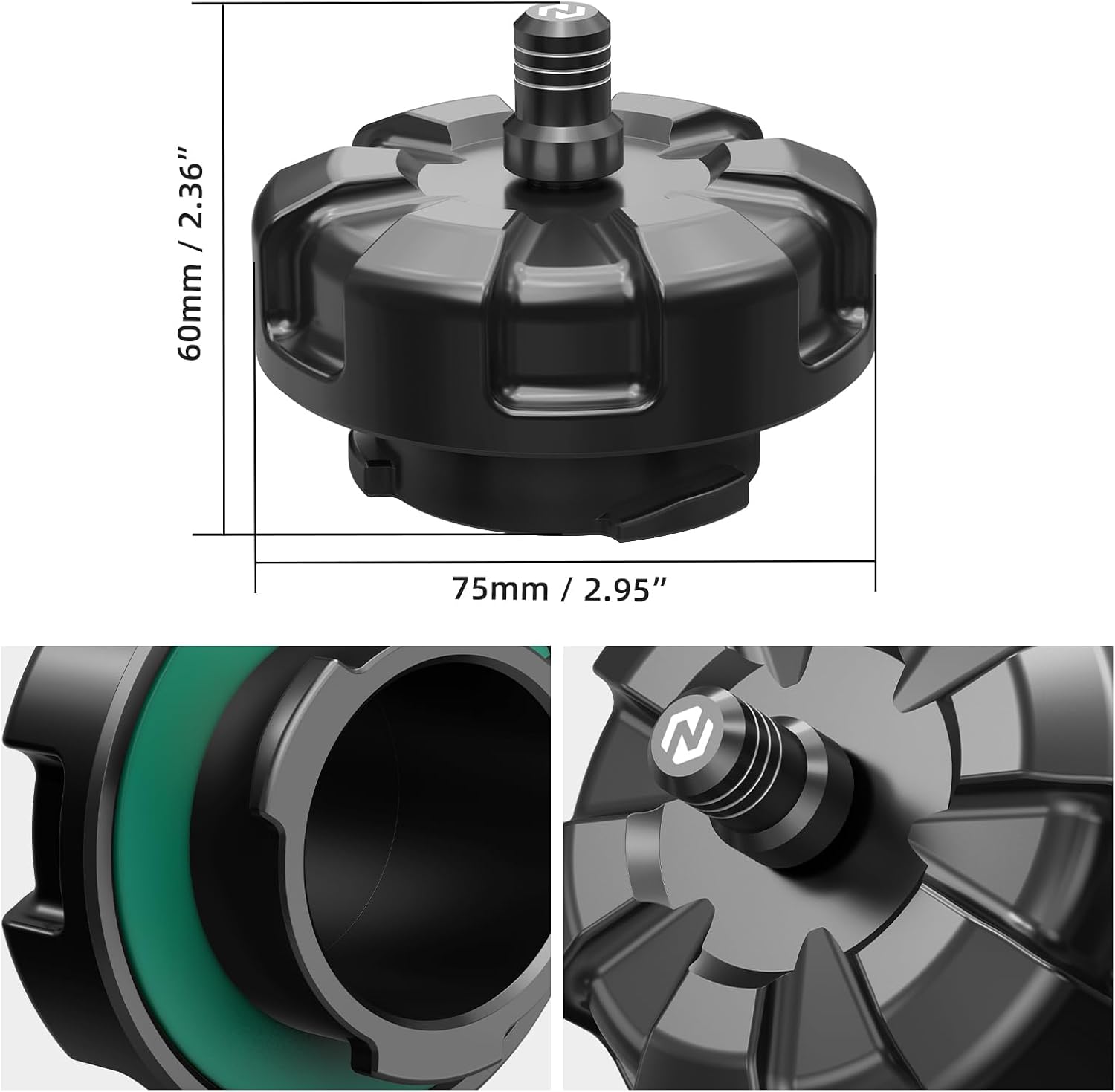 NICECNC Motorcycle Fuel Tank Cap/Gas Tank Cap Compatible with KTM 150-500 XC/XCF/XCW/XCF-W/EXC 2014-2026, Compatible with Husqvarna 150-501 FE/TE/TX/FX 2014-2026, Black, 6061-T6 Aluminium