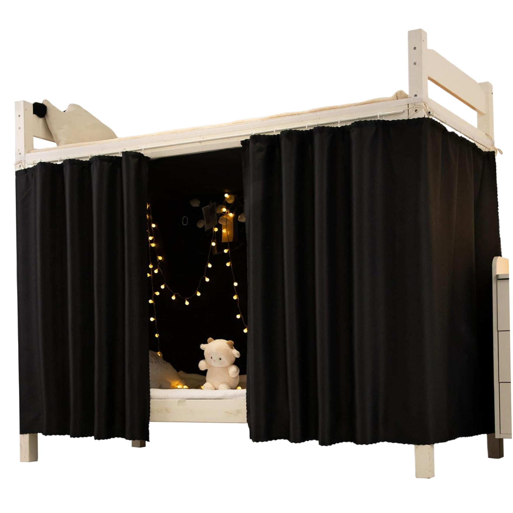 Rideau de lit superposé isolant et occultant pour un sommeil réparateur