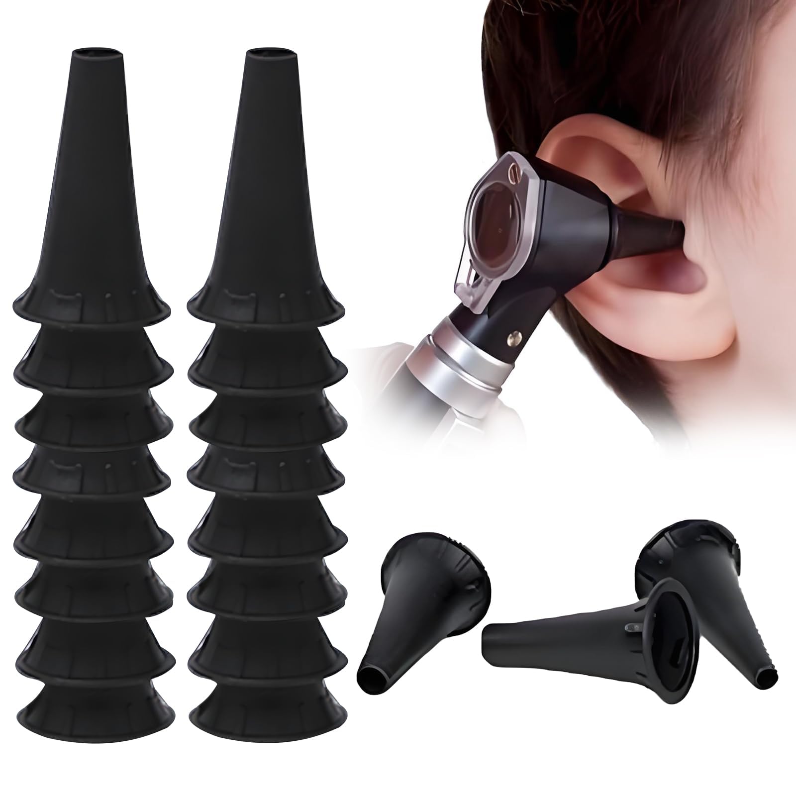 COZERI 100PCS Otoscope Tips - 4.2mm Hole Size Disposable Plastic Ear Specula, Compatible with Kawe/Rieser/Heine/Gima/Holtex Otoscopes, Otoscope Ear Caps & Endoscope Ear Sleeve Accessories