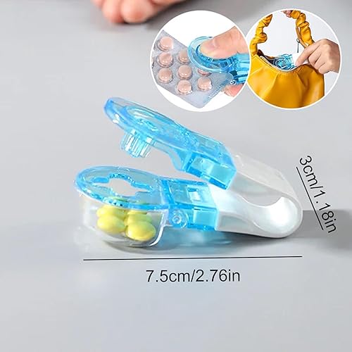 Miniatura 6 de Atlodas Removedor de pastillas portátil, organizador diario de píldoras, píldoras para tabletas, herramienta de asistencia para personas mayores,