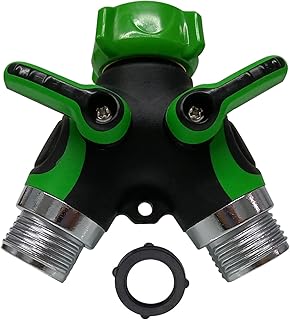 Hose y splitter, Garden hose splitter, heavy duty two way hose splitter, New and Improved - faucet splitter for garden hose, hose bib, hose splitter 2 way with Smooth Long Handles