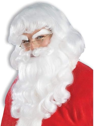 Forum Novelties - Juego de peluca y barba de Papá Noel para hombre, color blanco, talla única, Blanco