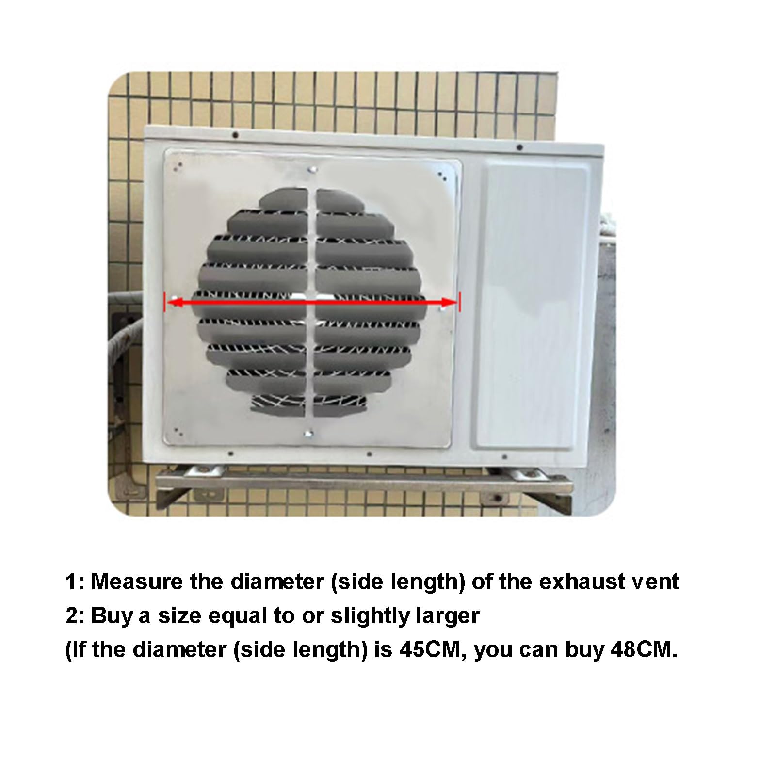 Copertura per unità Esterna di Condizionamento Recinzione di Protezione per Prese d'Aria in Acciaio Inox Deflettore Quadrato per Condizionatore Deflettore per Tapparella(58x58cm)