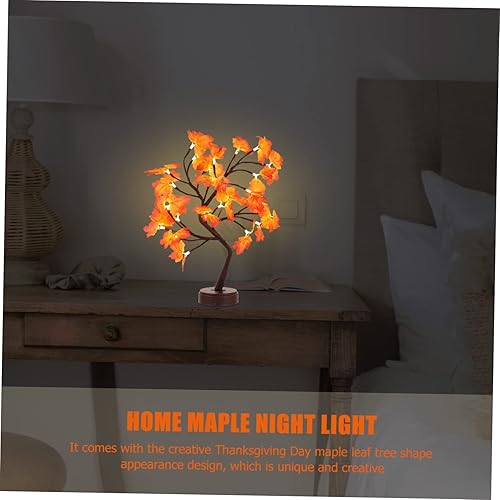 Miniatura 8 de Lámpara LED de árbol de hoja de arce, decoración de luz de día de Acción de Gracias, pequeña luz nocturna para escritorio, lámpara decorativa de