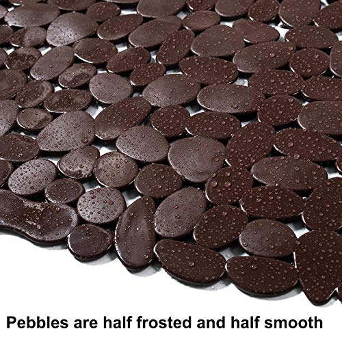 Treebud Pebble Bathtub Mat, 35 X 16 Inches Non Slip Bath Mat For Shower Tub With Drain Holes And Suction Cups, Machine Washable Bathroom Mats (Brown) #TOP2