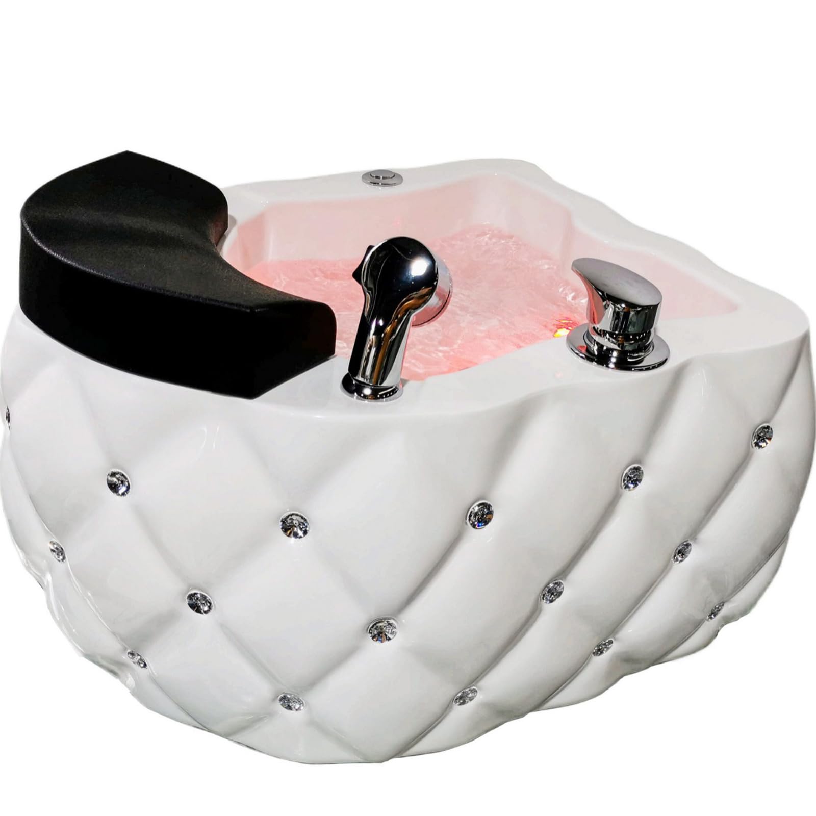 Pediluvio Massaggiante per Spa, Vasca per Pediluvio con Bolle E Rubinetti per Acqua Calda E Fredda, 7 Tipi di Luce Energetica, Materiale Acrilico, Spa Profonda E Completa