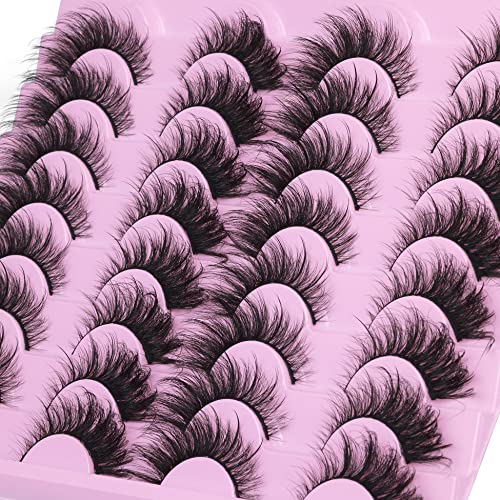 Mink Lashes Fluffy False Eyelashes Wispy Fairy Strip Lashes 17Mm Cat Eye Lashes Natural Look By Zegaine 16 Pairs #TOP5