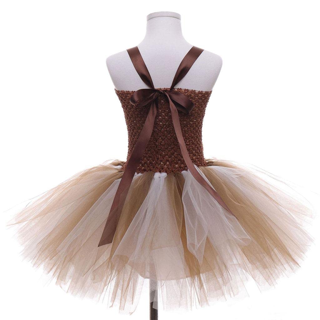 Générique Robe Tutu pour Fille, Déguisement D'animal Girafe, Ensemble D'accessoires En Polyester et Nylon Doux, Idéal pour Les Fêtes, Anniversaires, Car, XS