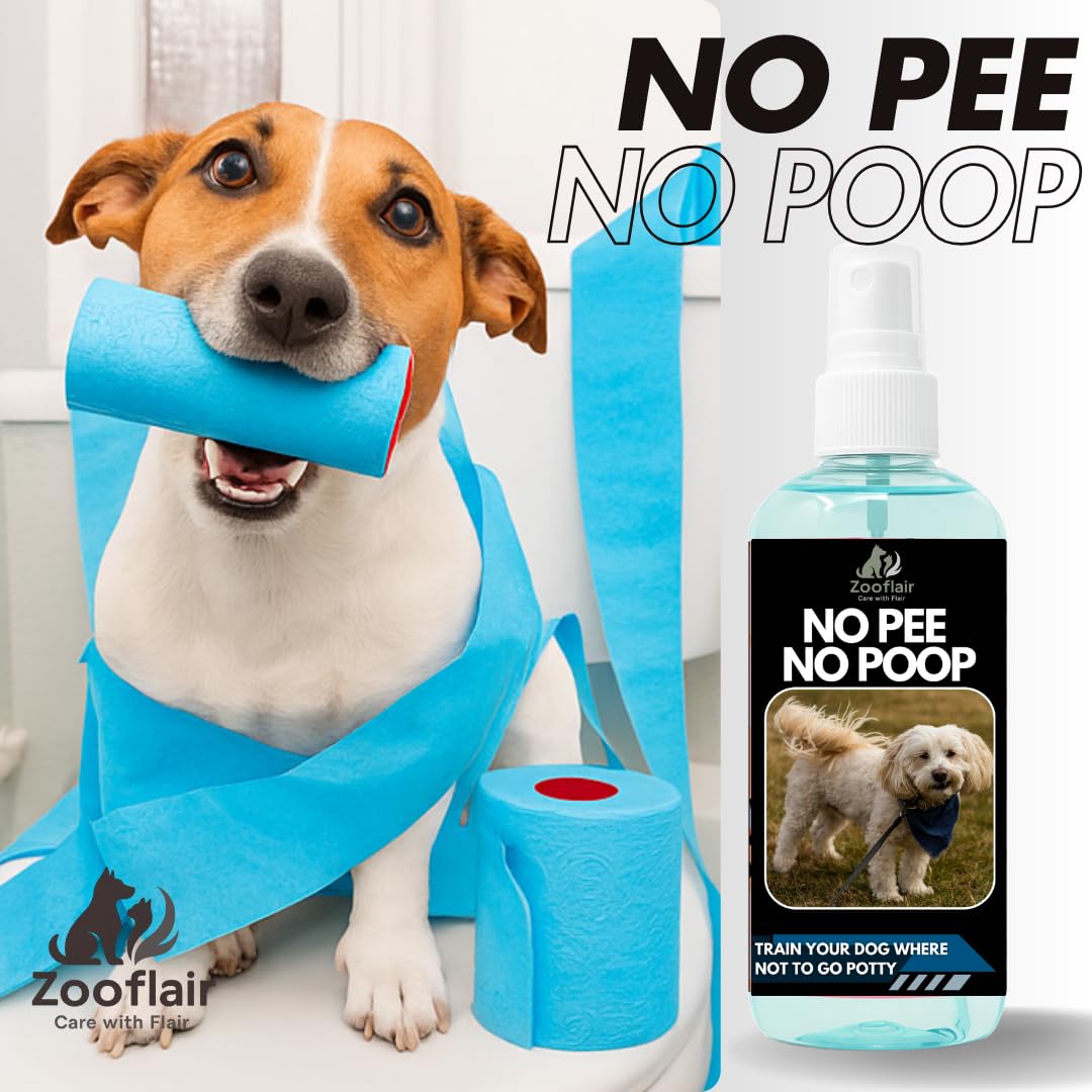 Zooflair Dog No Pee No Poop Training Spray, 500 ml, Natural Essential Oils, Alcohol-Free, Non-Toxic Indoor Outdoor Potty Training Solution