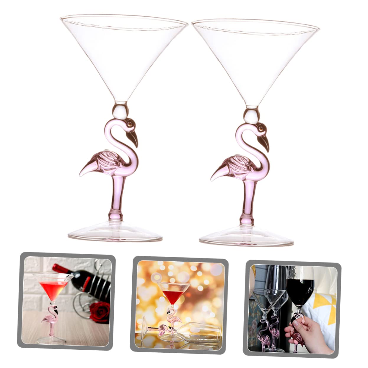 Cabilock 2 Piezas copa de vino flamenco bebedores de puerto vasos altos para bebidas vasos de vidrio flauta accesorios de fiesta copa de coctel de fiesta boda champán taza coche deportivo