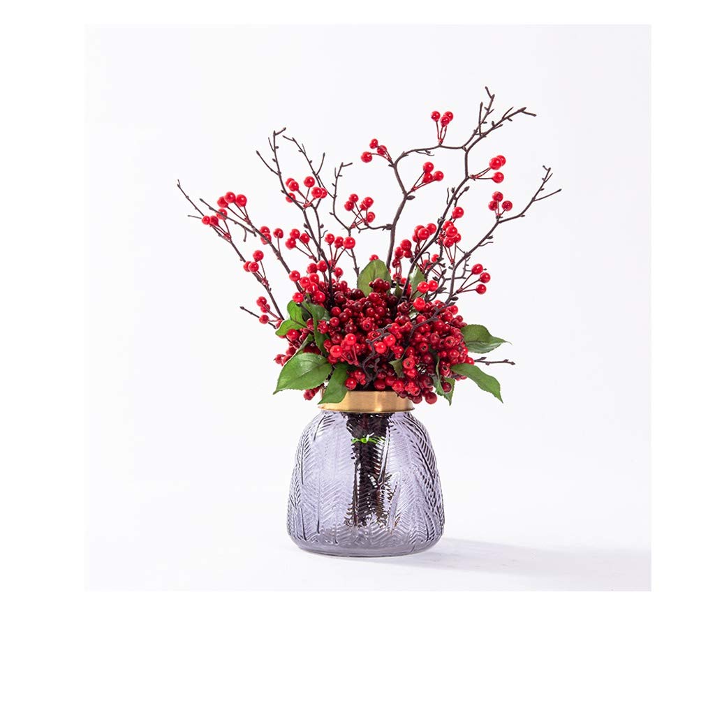 Amazon.co.jp: 装飾造花花瓶付き赤い花、造花、リビングルームの造花