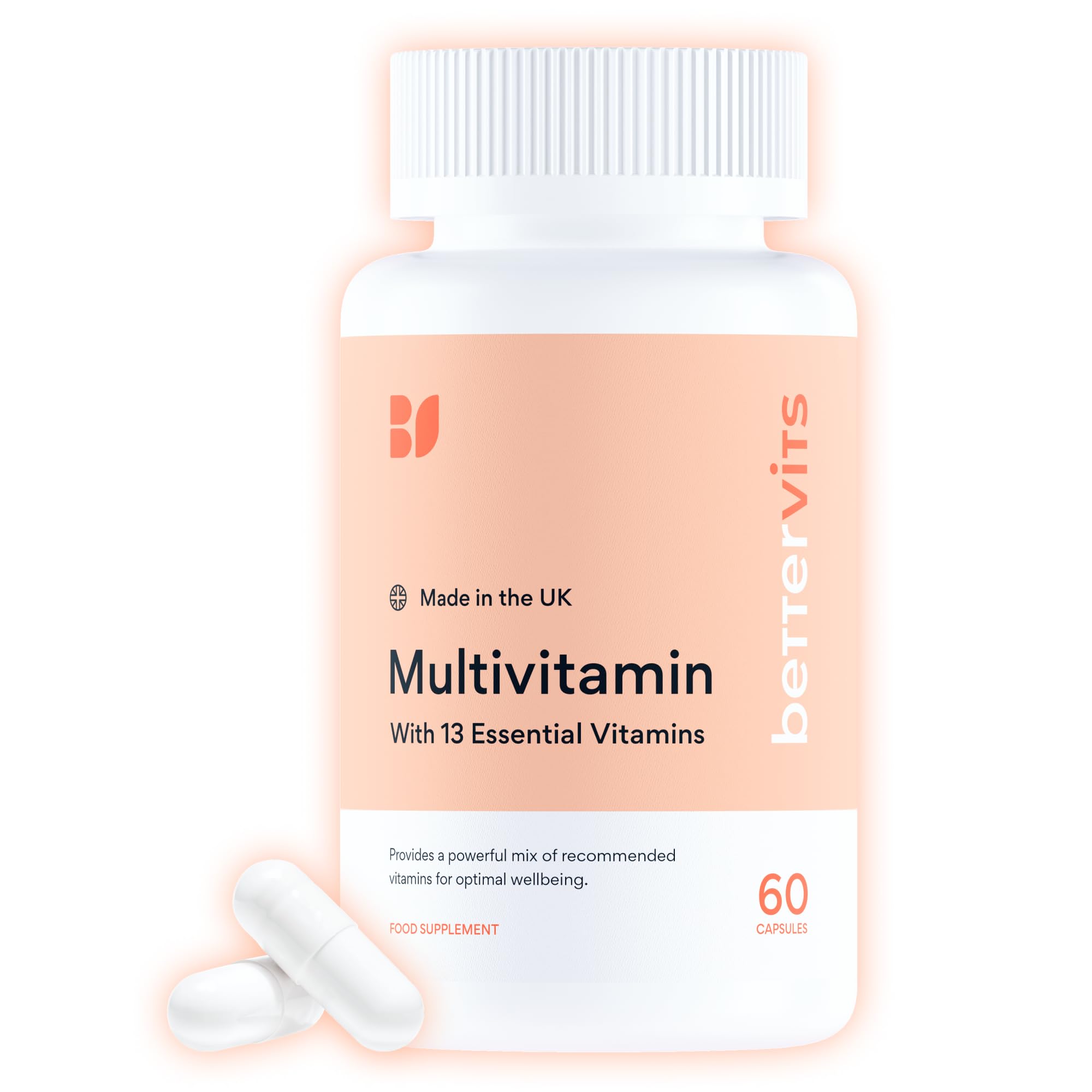 Multivitamin Tablets for Women & Men with 13 Vitamins | Multivitamins A,B,C,D,E, Biotin - Energy Boost & Immunity Support | Gluten-Free and Vegetarian Friendly | 60 Vitamin Capsules