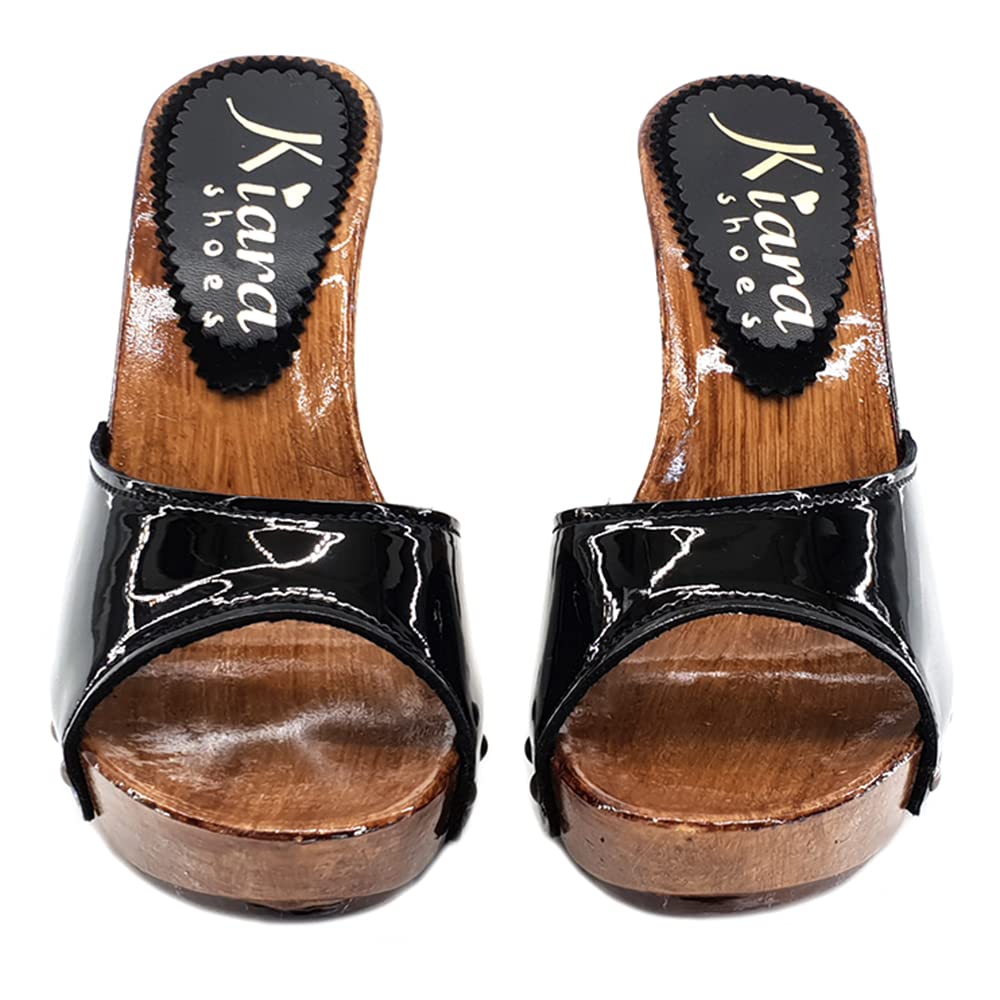 Kiara Shoes Sexy Mules da Donna con Tacco 11 - K211001-NERO-V
