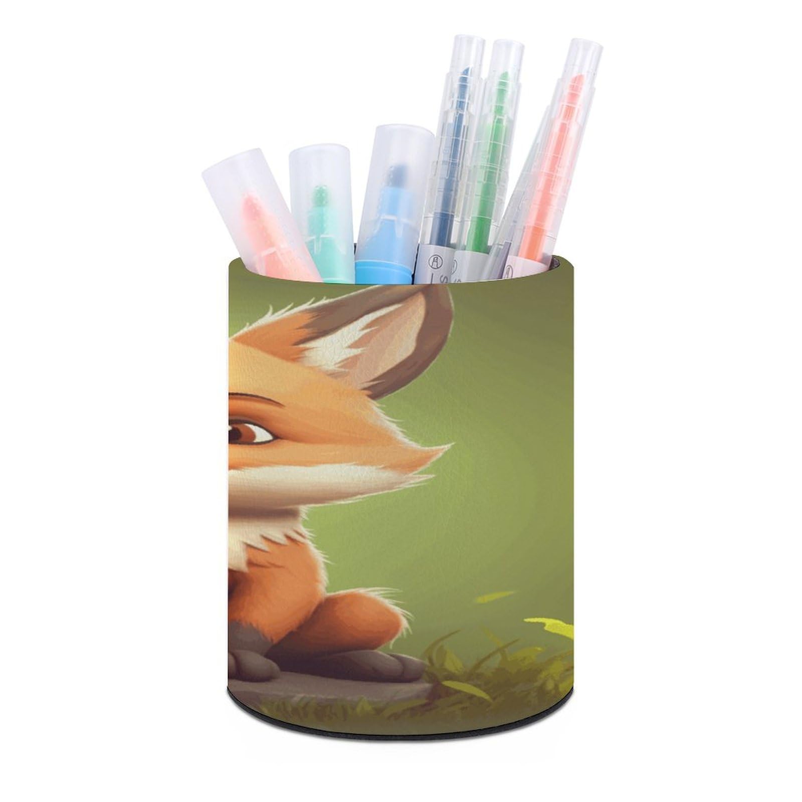 Organiseur de bureau renard pour pinceaux maquillage et stylos design