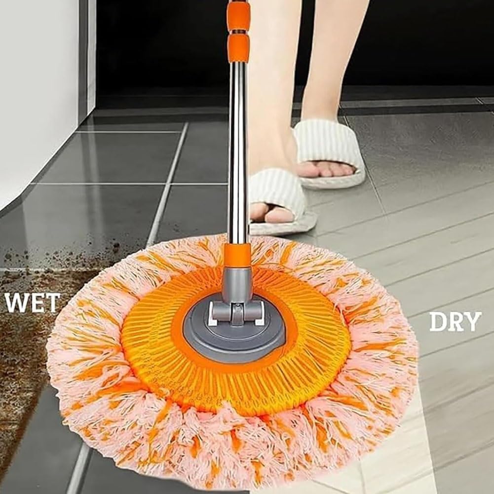 Presencte - Mopa de limpieza ajustable giratoria de 360 grados, mopa de limpieza de pared extensible, mopa de limpieza ajustable giratoria, fregona de eliminación de polvo, para suelo/paredes