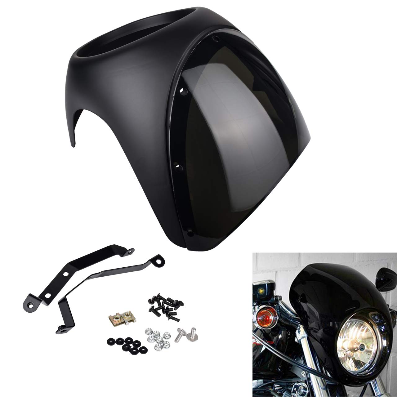 Buy KATUR Motorcycle 7" Headlight Protector Fairing Windshield Kit