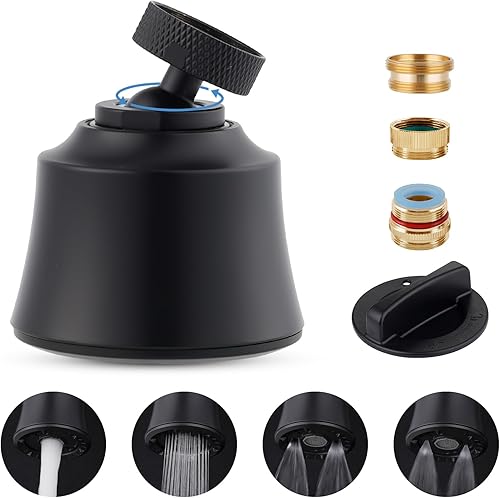 Accesorio de rociador de grifo, 4 modelos de pulverización, gran angular, giratorio, fregadero de cocina, reemplazo de cabezal de grifo de cocina,