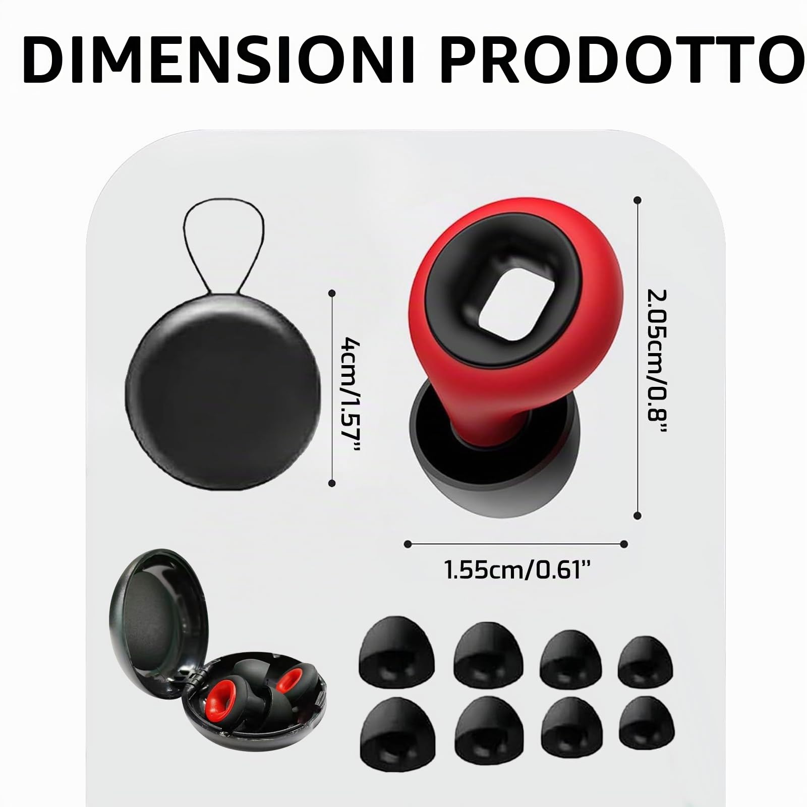 AzureRay Tappi per Orecchie Moto 27 dB - Moto Earplugs Riutilizzabili per Riduzione Rumore - Ideali per Dormire, Studio e Viaggi (2 Pezzi + Custodia)