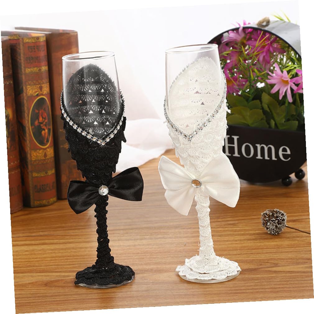 Mikinona 2piezas Copa de Vino Tinto Juego de Boda Copas de Vino para Fiesta Hechas de Cristal para Celebraciones de Matrimonio o Eventos Sociales