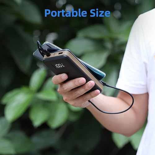 Miniatura 7 de imuto Banco de energía de 20000 mAh, cargador portátil de 22.5 W, USB C PD3.0+QC 4.0, batería externa de carga rápida, pantalla LED, compatible con