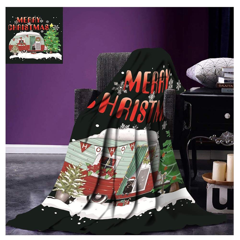 BJZP Christmas tree Sherpa Throw Blanket, Reversible Cozy Fleece Blanket, Warm Super Soft Comfort Caring Gift for Children and Adult,B,180 * 230cm