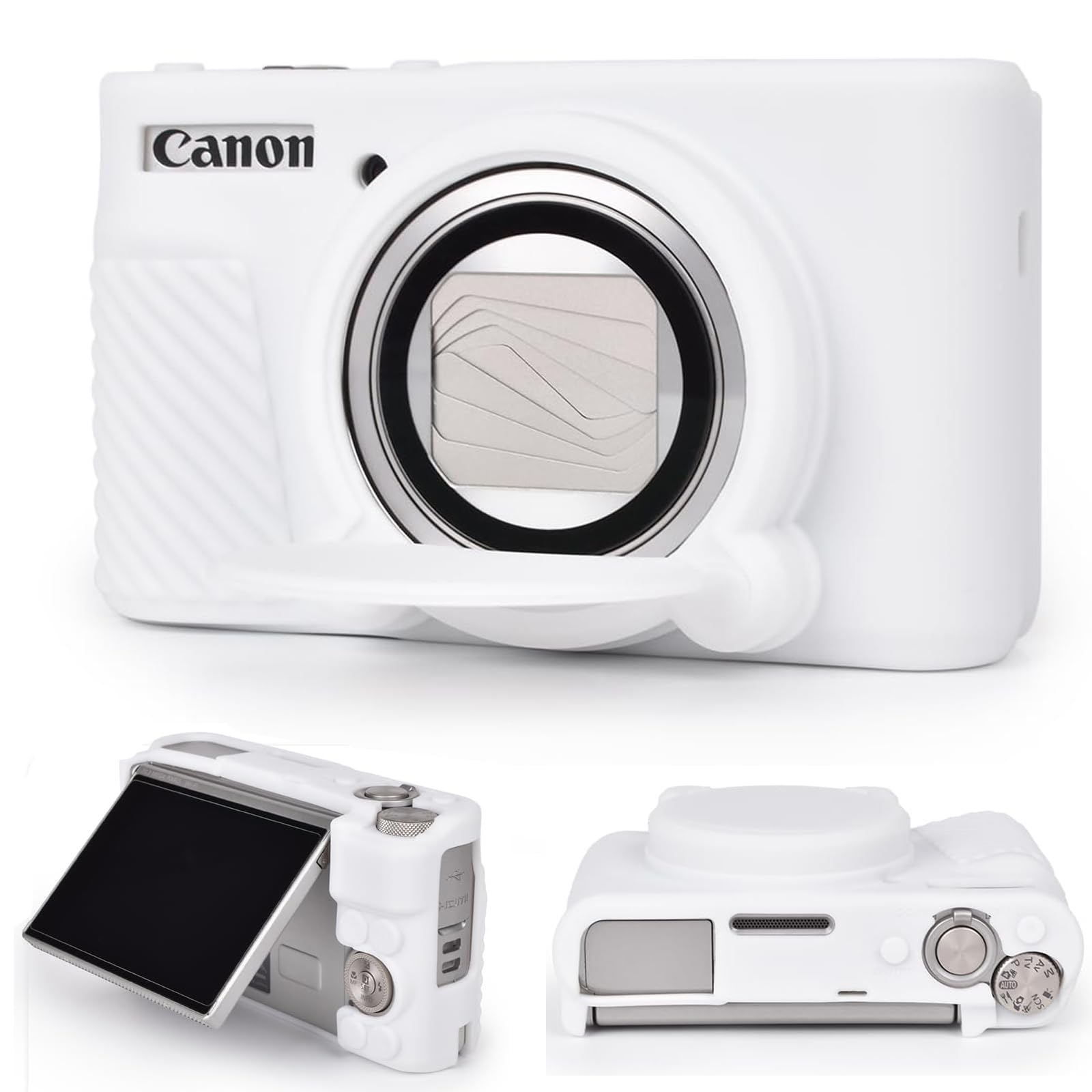 SX740 SX730 Camera Case, Silicone Cover Case for Canon PowerShot SX740/SX730 HS Camera - Fullbody Thin Lightweight Silicone Camera Skin Body Case (White)