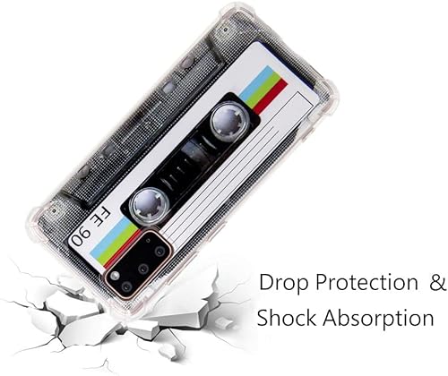 Miniatura 9 de Funda para Galaxy S20 con esquinas reforzadas TPU suave parachoques retro cassette cinta caso compatible con Samsung Galaxy S20