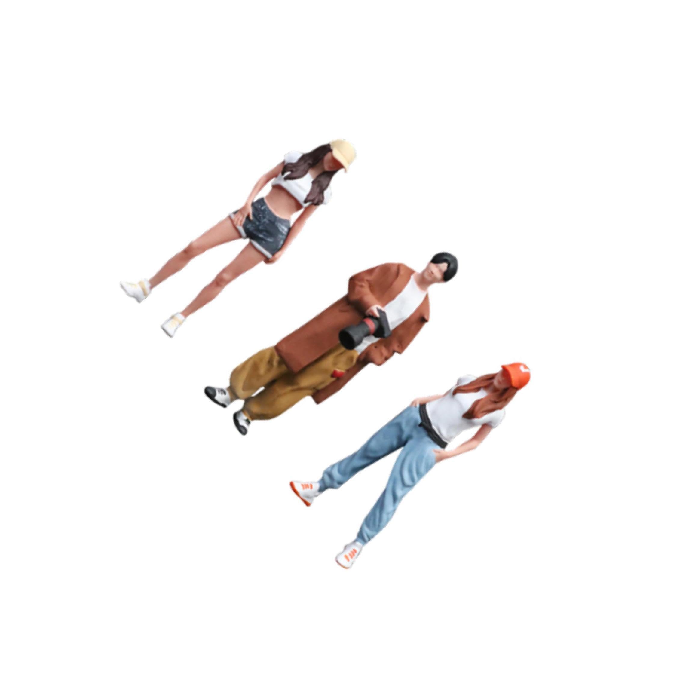 KIOALXZ Modelli di uomini realistici in Per scala 1/64 che migliorano | ambientazione di scenari in miniatura. Figure di modelli di uomini Per scala 1/64, statuine di simulazione, giardini delle