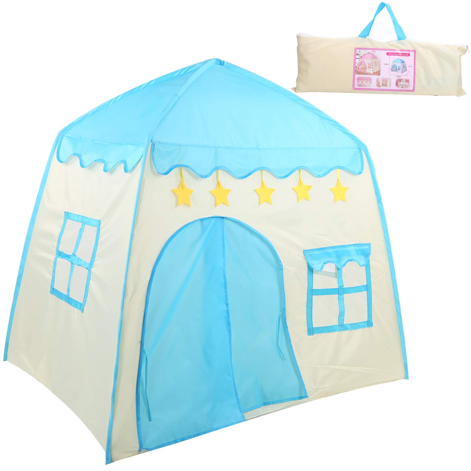 Tenda per bambini Tenda da gioco Princess Castle Indoor Outdoor Teepee Toys Blu per camera